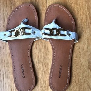 White and Gold Sandals